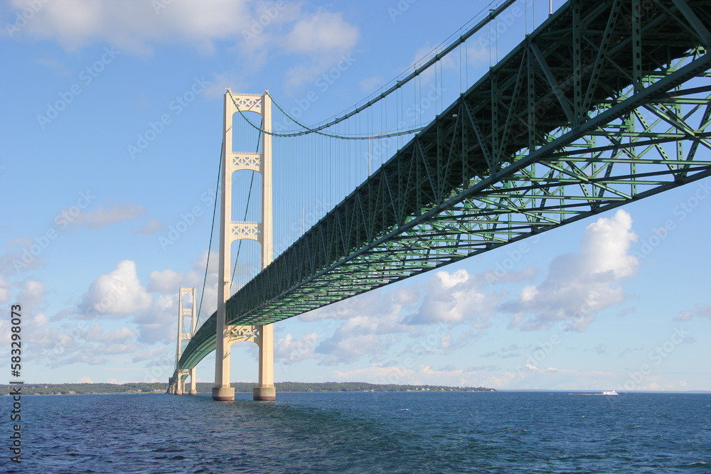 Suspension bridge on a sunny day