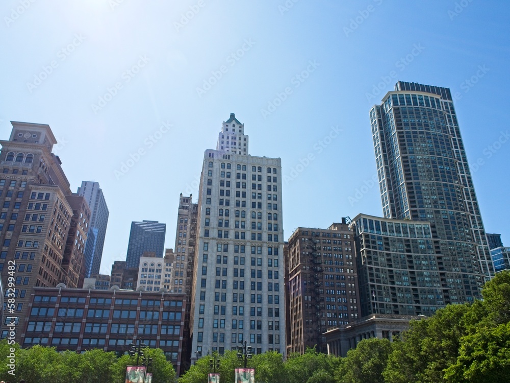 High rises loom above Chicago's impressive assortment of parks along the Lake Michigan shoreline