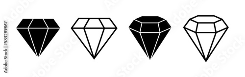 Diamond icon vector for web and mobile app. diamond gems sign and symbol