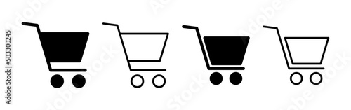 Shopping icon vector for web and mobile app. Shopping cart sign and symbol. Trolley icon