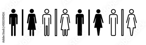 Toilet icon vector for web and mobile app. Girls and boys restrooms sign and symbol. bathroom sign. wc, lavatory