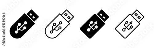Usb icon vector for web and mobile app. Flash disk sign and symbol. flash drive sign.