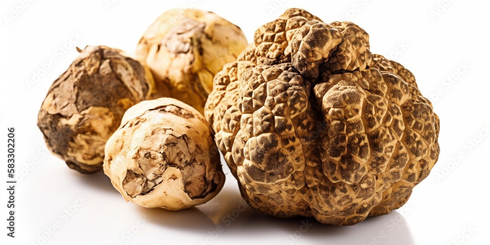 white truffle on white background, generative ai white truffle on white background, generative ai