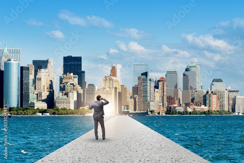 Businessman in the ambition and determination concept