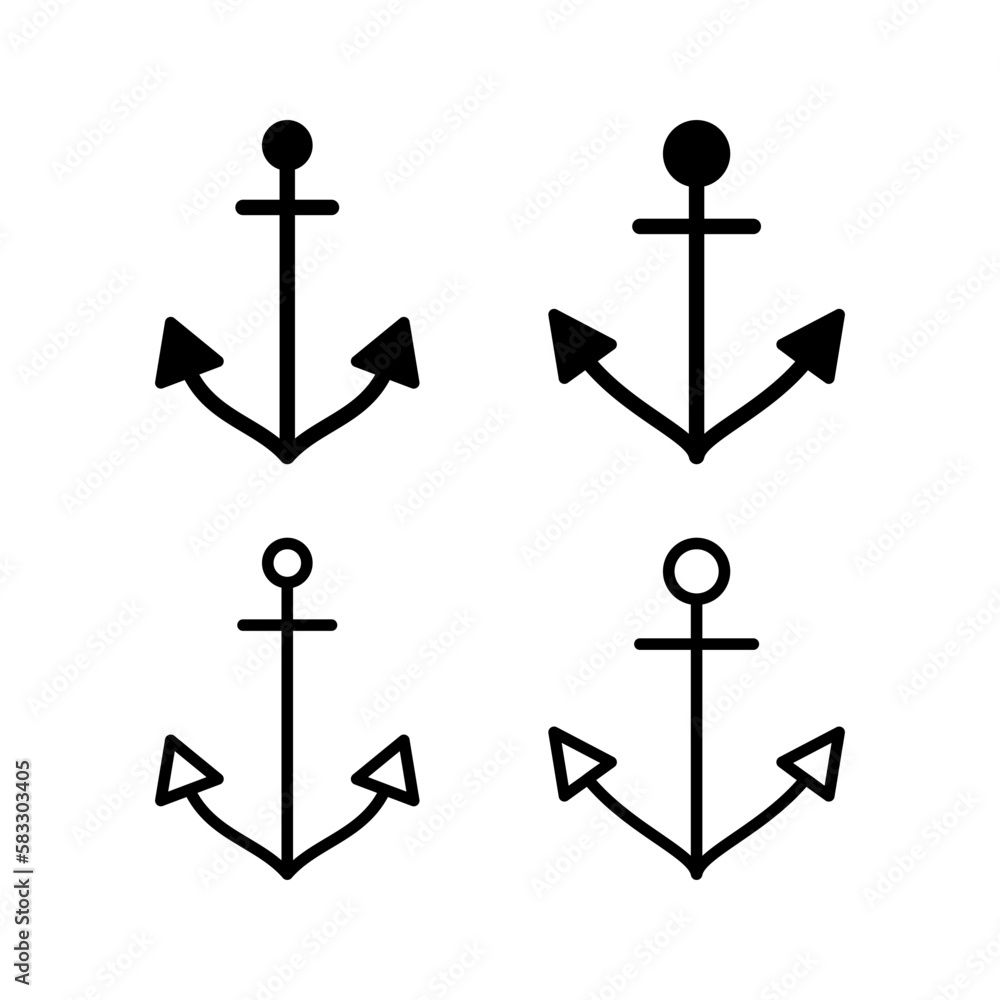 Anchor icon vector illustration. Anchor sign and symbol. Anchor marine icon.v Anchor icon vector illustration. Anchor sign and symbol. Anchor marine icon.v