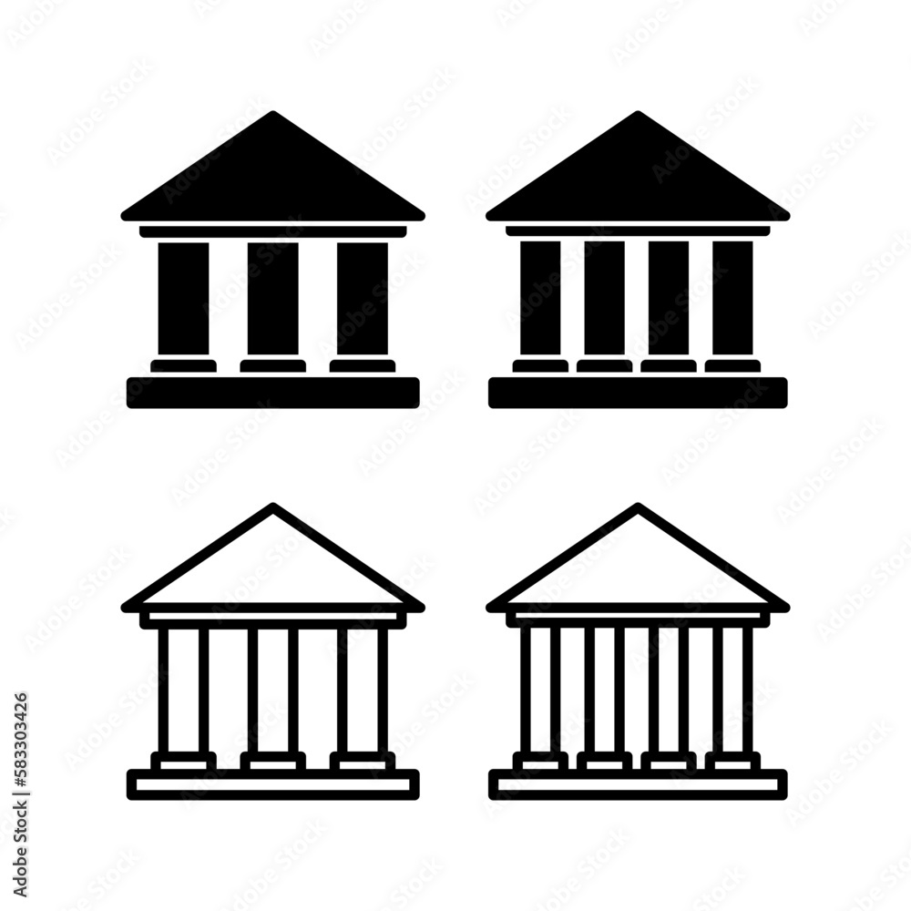 Bank icon vector illustration. Bank sign and symbol, museum, university Bank icon vector illustration. Bank sign and symbol, museum, university