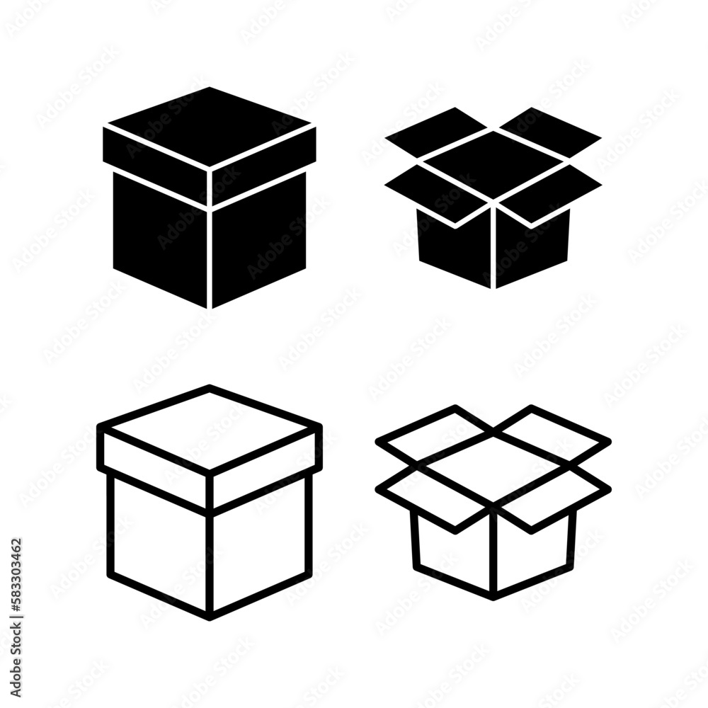 Box icon vector illustration. box sign and symbol, parcel, package Box icon vector illustration. box sign and symbol, parcel, package
