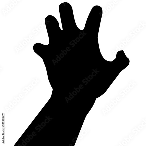 silhouette of gripping hand