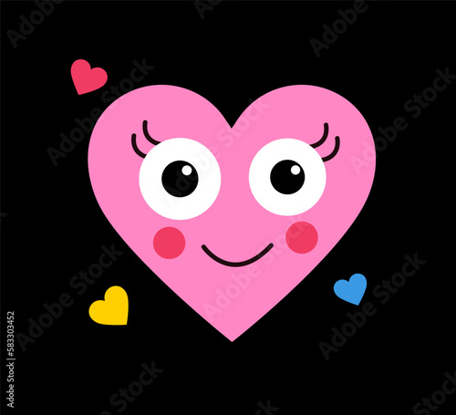 Heart in retro style. Love, tenderness, romance and care. Reaction for messengers and sticker for social networks. Positive and optimistic, good vibe. Cartoon flat vector illustration