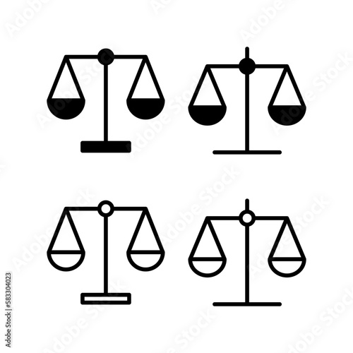 Scales icon vector illustration. Law scale icon. Justice sign and symbol