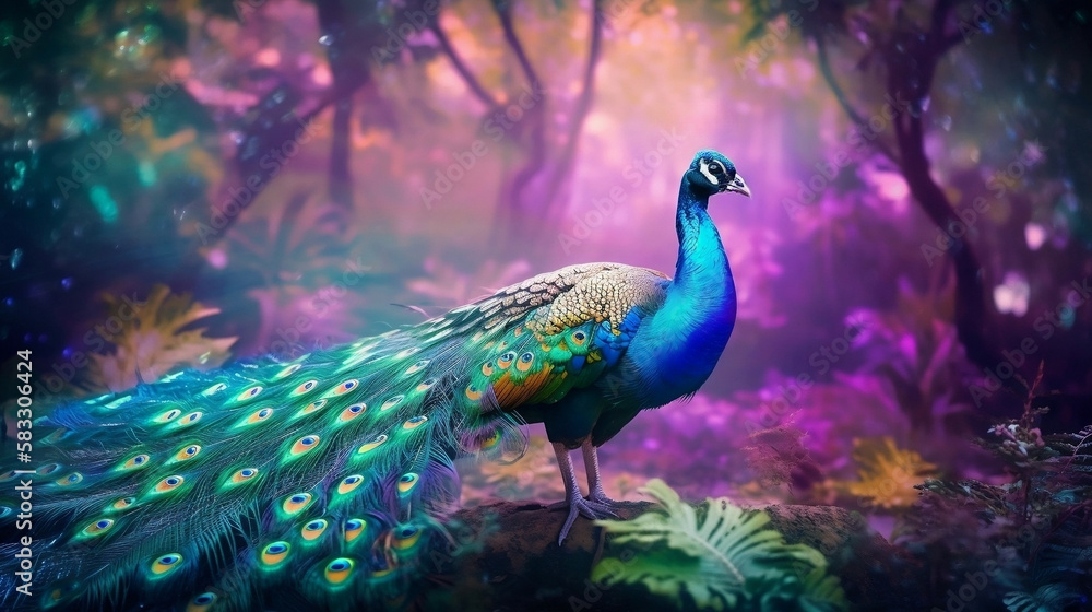 Fototapeta premium AI Generated Art of Peacooks
