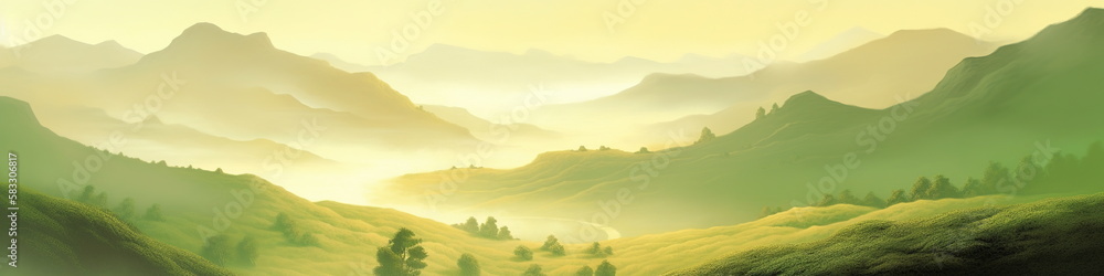 panorama of mountains - aspect ratio 4:1