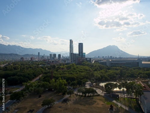 Ascending the Horno 3 in the Parque Fundidora (Foundry Park), which offers sweeping views of Monterrey and the towering mountains that surround the city, part of the Sierra Madre Oriental