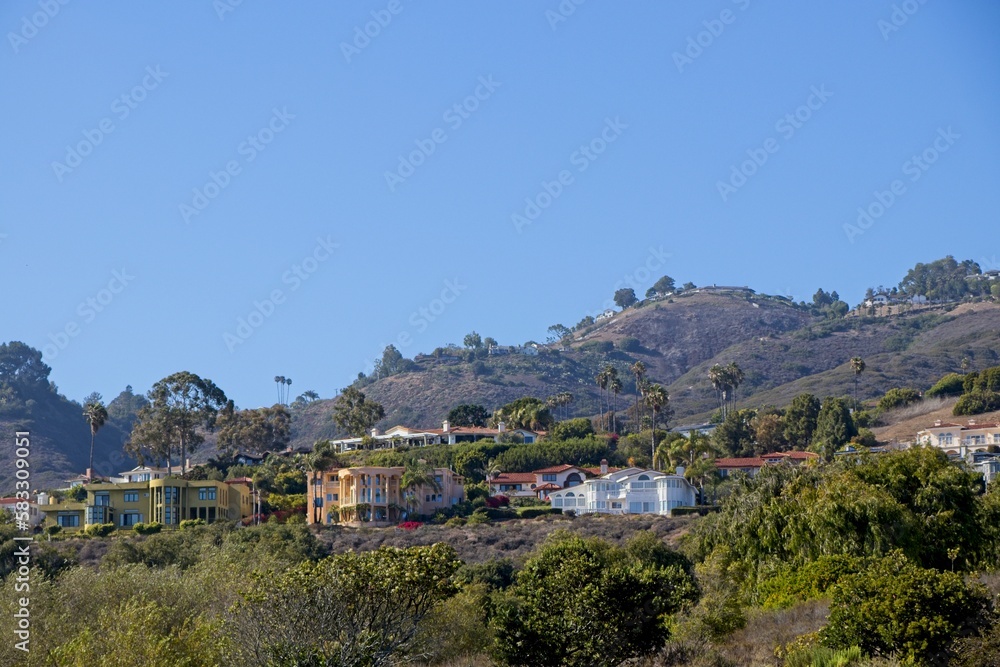 Expensive houses line the hilltops in the Palos Verdes Peninsula, which is remniscent of the Mediterranean Coast