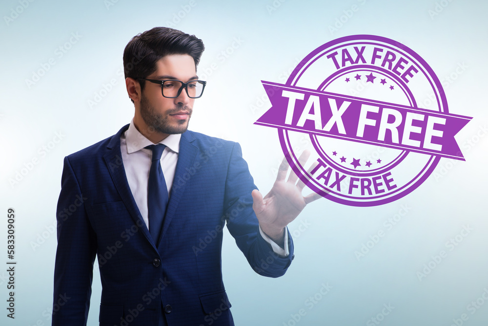 Tax free shopping concept with businessman Tax free shopping concept with businessman
