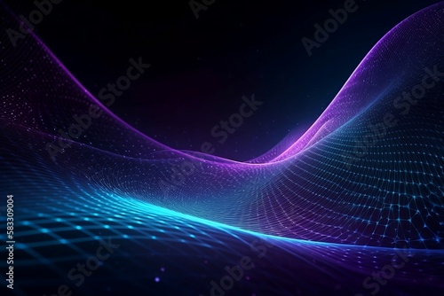 sophisticated tech curve wallpaper, with a gentle blend of purple and blue, created by AI © nguyen
