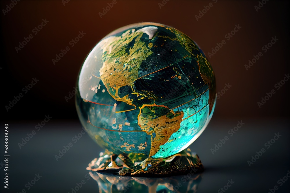glass globe of the earth