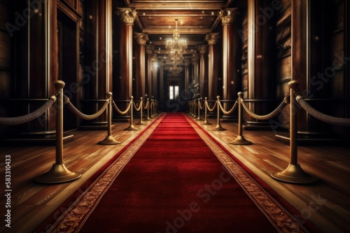Fotografie, Obraz Luxury red carpet with selective focus