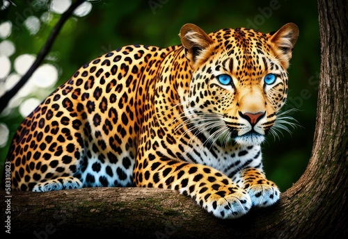 Jaguar is a species of predatory mammals of the cat family  panther genus. AI generated