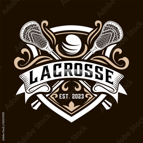 lacrosse vintage logo design. perfect for lacrosse sports logos