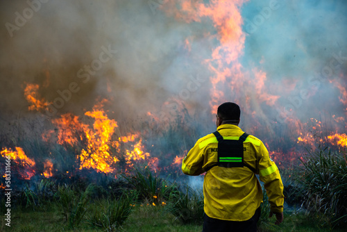 firefighter in action