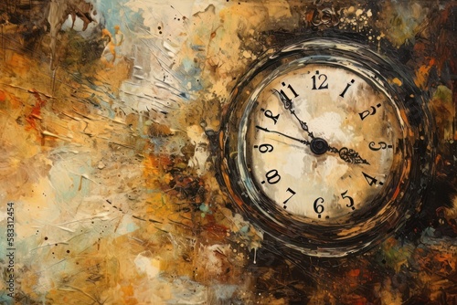 Old clock symbolizing time. Generative AI