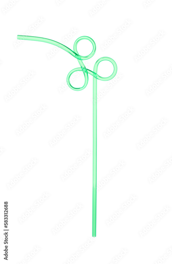 Light green plastic cocktail tube isolated on white Light green plastic cocktail tube isolated on white