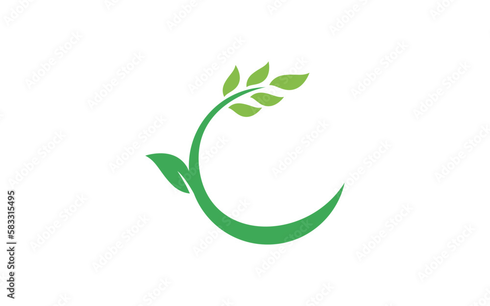 NATURE LEAF logo element with isolated illustration for identity template NATURE LEAF logo element with isolated illustration for identity template