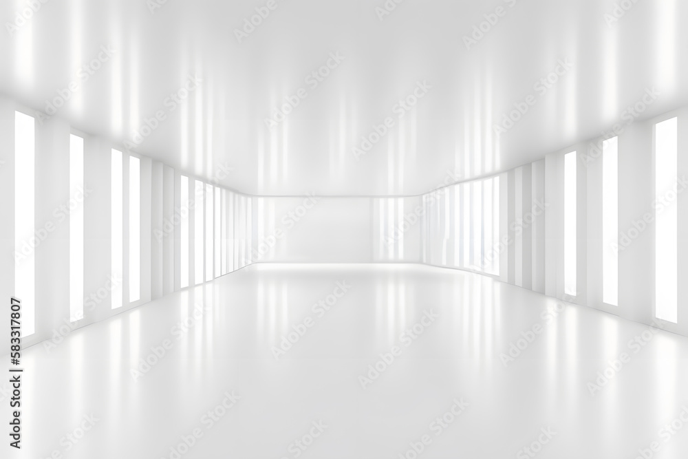 Fototapeta premium Big empty white room. Generative AI