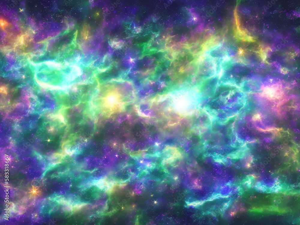 Fantasy sky with collorfull nebulas