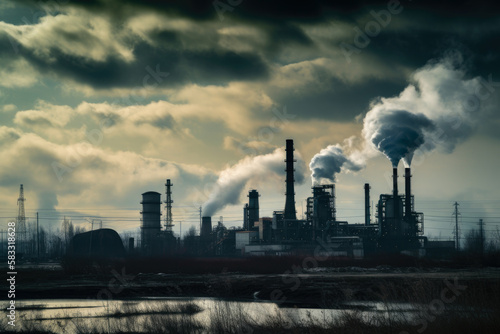 The Impact of Industrialization on Climate Change, generative ai © aicandy