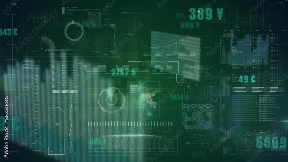 Animation of financial data processing and statistics Animation of financial data processing and statistics