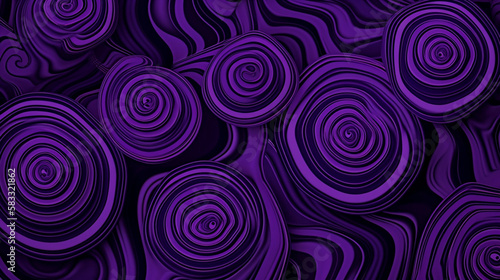 Abstract background wallpaper with purple circular swirls on a black backdrop