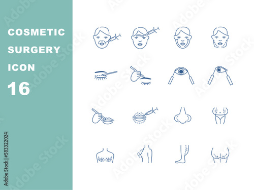 set of cosmetic surgery icons