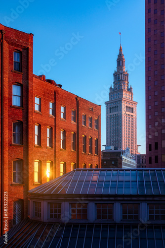 Cleveland Ohio Terminal Tower at Sunset