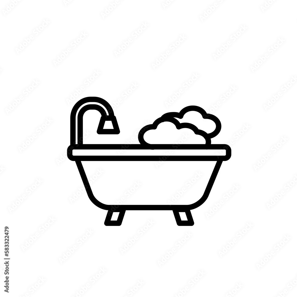 Bathtub icon vector logo design template flat style Bathtub icon vector logo design template flat style
