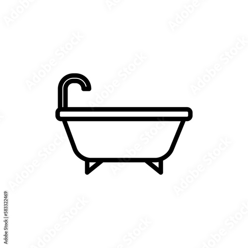 Bathtub icon vector logo design template flat style