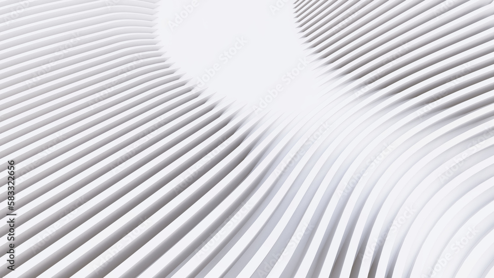 Abstract Curved Shapes. White Circular Background. Abstract Curved Shapes. White Circular Background.