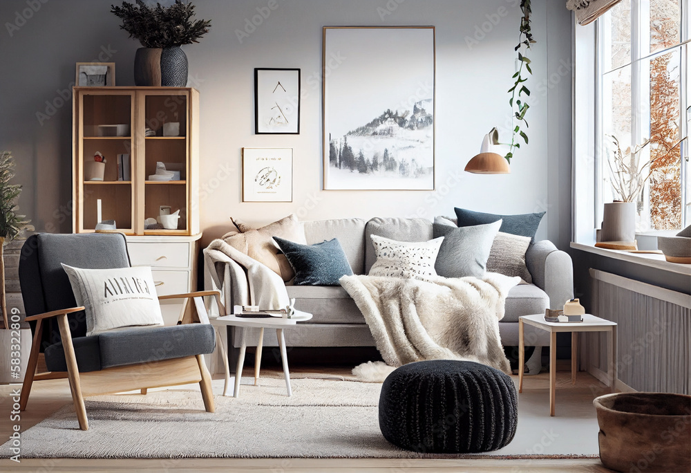 Photo inspiration: Visual Reference: Interior Design Of A Scandinavian Inspired Living Room With A
