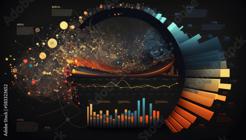Round big data information flow material, AI generated