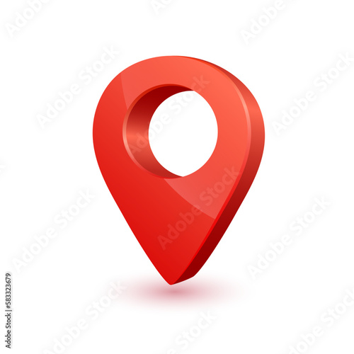 Positioning pins red or Location pin isolated on white background. Design 3D vector EPS10 illustration for making ad media about tourism.