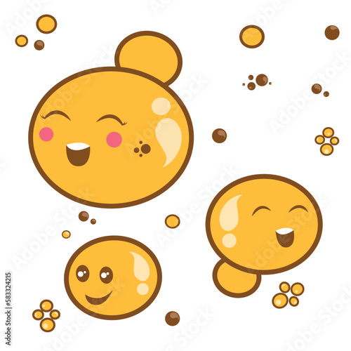 Cartoon yeast fungi character vector illustration graphic