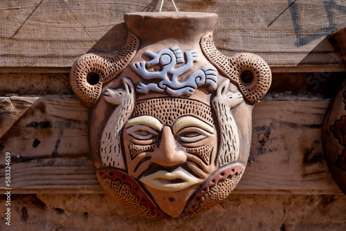 ceramic vase on a wooden background