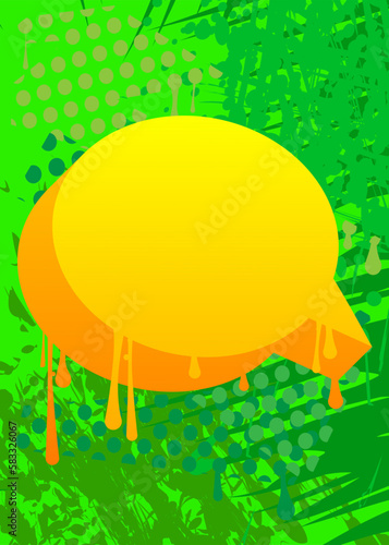 Graffiti Background. Abstract green and yellow modern street art speech bubble decoration performed in urban painting style.