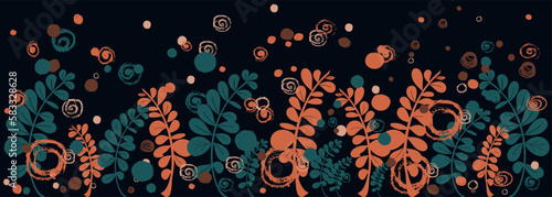 Bright greenery. Repeat the frame with the image of the leaves. A bouquet of leaves framed by a branch. composition for a wedding, Easter, epiphany, invitation, vector