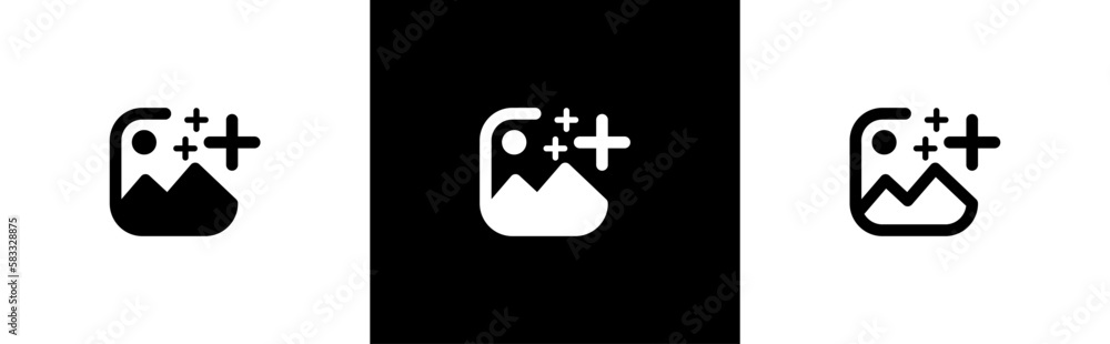 Vetor de Image gallery icon. picture modify symbol. editing image or ...