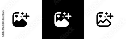 Image gallery icon. picture modify symbol. editing image or photo signs, vector illustration	