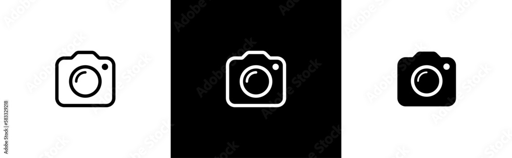 Camera icon set. photo camera in flat style symbol. photography camera line art signs, vector illustration Camera icon set. photo camera in flat style symbol. photography camera line art signs, vector illustration