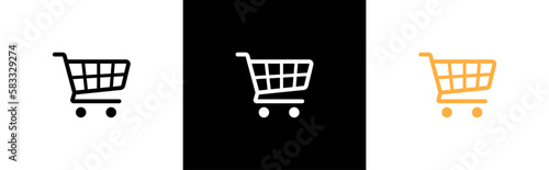 Shopping cart icons. shop and sale symbol. online shopping, e-commerce shopping sign, vector illustration