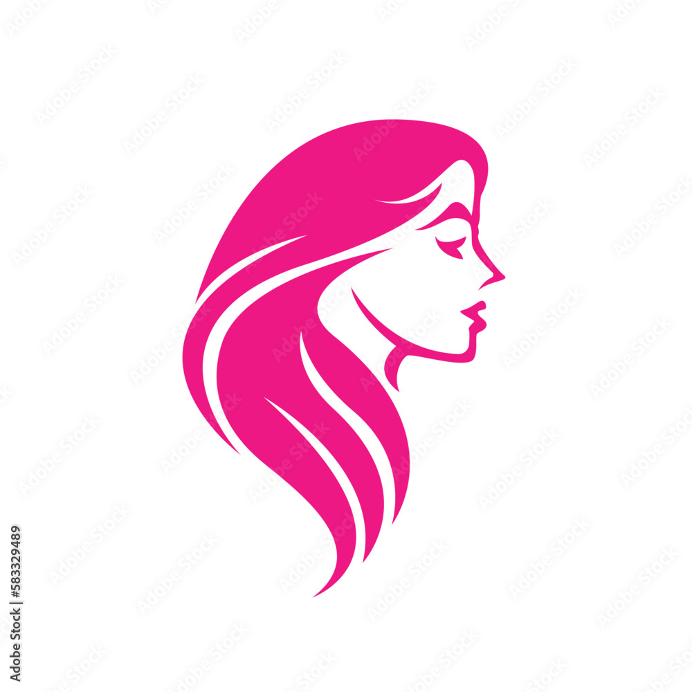 A simple and elegant logo design featuring a half face of a beautiful woman, representing beauty and health. The logo is perfect for businesses in the beauty, skincare, or health industry